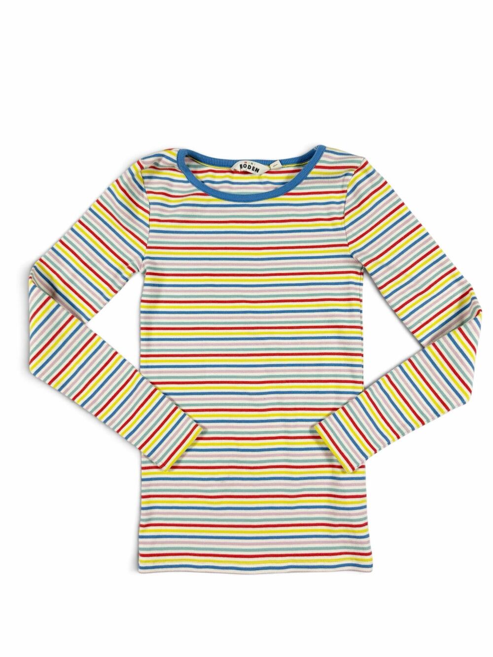 Mini Boden Rainbow Striped Long Sleeve Top 11-12 Years